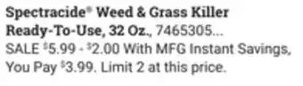 Ace Hardware Spectracide Weed & Grass Killer Ready-To-Use, 32 Oz offer