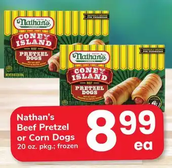 ACME Nathan's Beef Pretzel or Corn Dogs offer