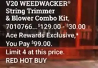 Ace Hardware Craftsman V20 WEEDWACKER String Trimmer & Blower Combo Kit offer