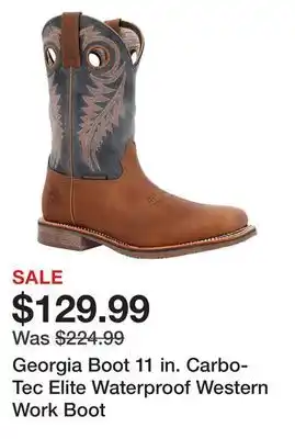 Tractor Supply Company Georgia Boot 11 in. Carbo-Tec Elite Waterproof Western Work Boot offer