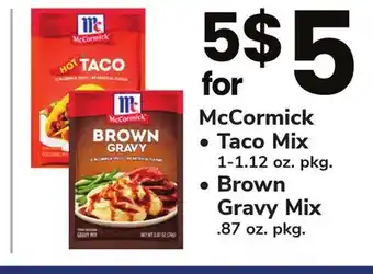 ACME McCormick Taco Mix 1-1.12 oz. pkg., Brown Gravy Mix. 87 oz. pkg offer