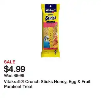 Petsmart Vitakraft Crunch Sticks Honey, Egg & Fruit Parakeet Treat offer