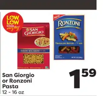 Weis Markets San Giorgio or Ronzoni Pasta offer