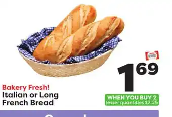 Weis Markets Italian or Long French Bread offer