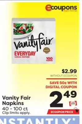 Weis Markets Vanity Fair Napkins offer