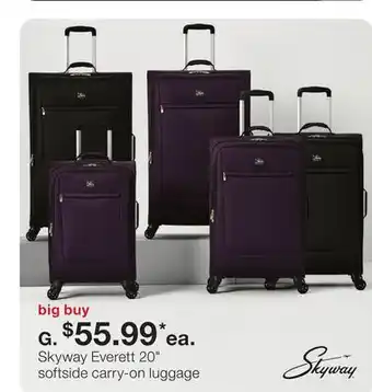 JC Penney Skyway Everett 20 softside carry-on luggage offer