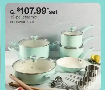 JC Penney 19-pc. ceramic cookware set offer