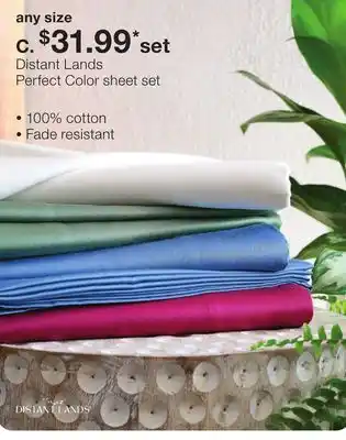 JC Penney Distant Lands Perfect Color sheet set offer