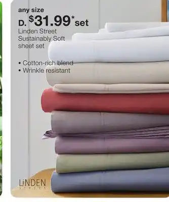 JC Penney Linden Street Sustainably Soft sheet set offer