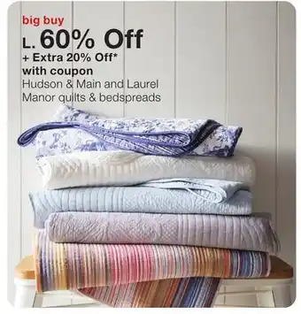 JC Penney Hudson & Main and Laurel Manor quilts & bedspreads offer