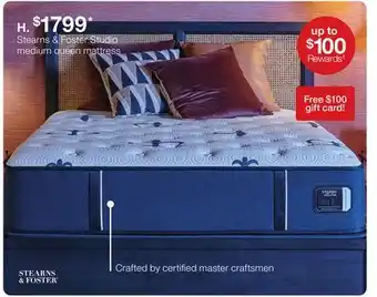 JC Penney Stearns & Foster Studio medium queen mattress offer