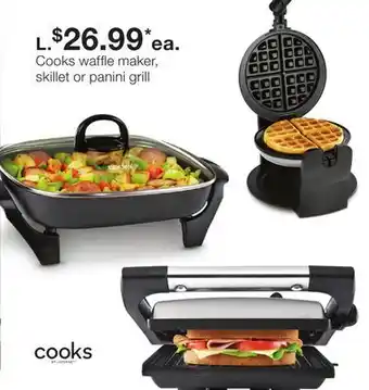 JC Penney Cooks waffle maker, skillet or panini grill offer