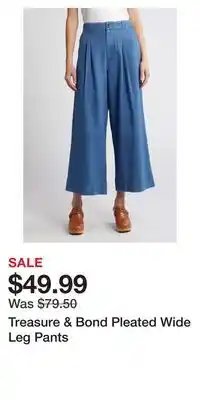 Nordstrom Treasure & Bond Pleated Wide Leg Pants offer