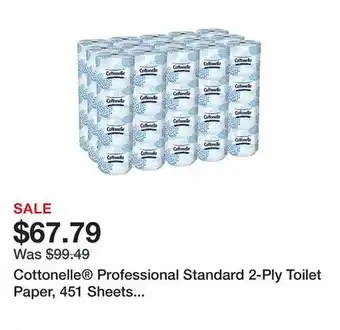 Office Depot Cottonelle Professional Standard 2-Ply Toilet Paper, 451 Sheets Per Roll, Pack Of 60 Rolls offer