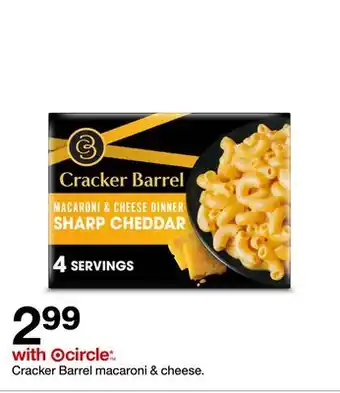 Target Cracker Barrel macaroni & cheese offer