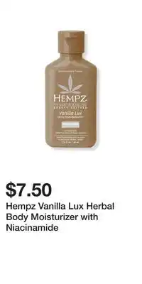 Ulta Beauty Hempz Vanilla Lux Herbal Body Moisturizer with Niacinamide offer