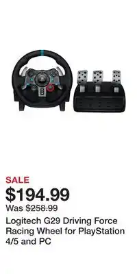 Game Stop Logitech G29 Driving Force Racing Wheel for PlayStation 4/5 and PC offer