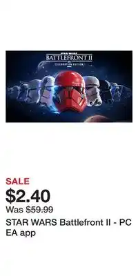 Game Stop STAR WARS Battlefront II - PC EA app offer