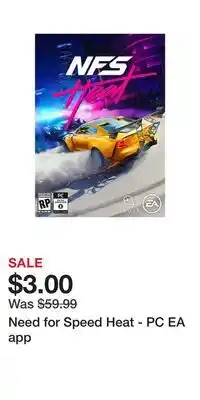 Game Stop Need for Speed Heat - PC EA app offer