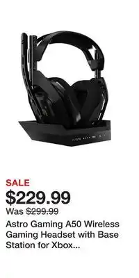 Game Stop Astro Gaming A50 Wireless Gaming Headset with Base Station for Xbox One offer