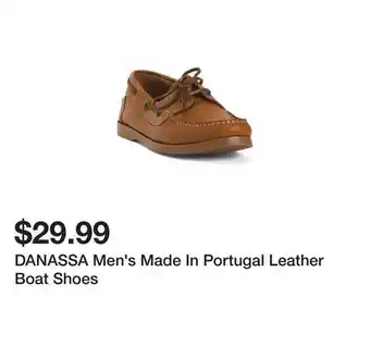 Marshalls DANASSA Men's Made In Portugal Leather Boat Shoes offer