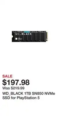 Game Stop WD_BLACK 1TB SN850 NVMe SSD for PlayStation 5 offer