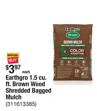 The Home Depot Earthgro 1.5 cu. ft. Brown Wood Shredded Bagged Mulch offer