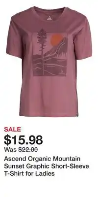 Cabela's Ascend Organic Mountain Sunset Graphic Short-Sleeve T-Shirt for Ladies offer