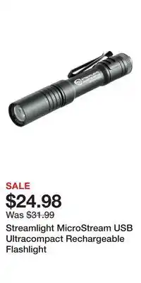 Cabela's Streamlight MicroStream USB Ultracompact Rechargeable Flashlight offer