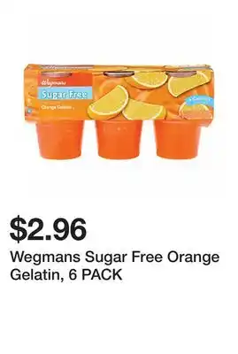 Wegmans Wegmans Sugar Free Orange Gelatin, 6 PACK offer