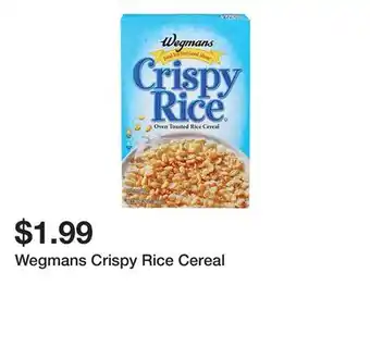 Wegmans Wegmans Crispy Rice Cereal offer