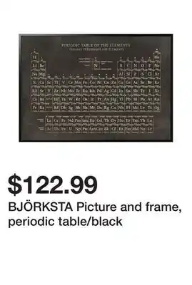 Ikea BJÖRKSTA Picture and frame, periodic table/black offer