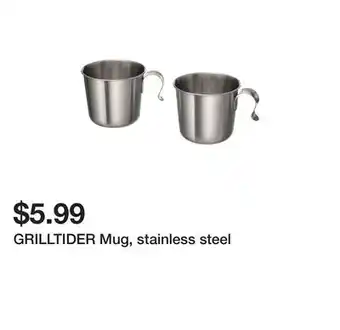 Ikea GRILLTIDER Mug, stainless steel offer