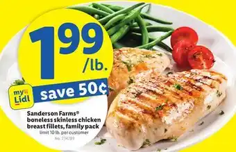 Lidl Sanderson Farms boneless skinless chicken breast fillets, family pack offer