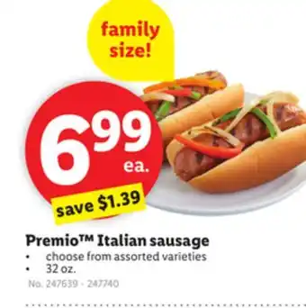 Lidl Premio Italian sausage offer