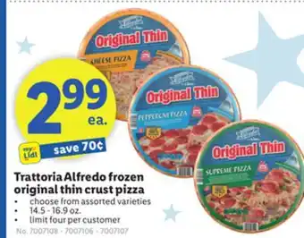 Lidl Trattoria Alfredo frozen original thin crust pizza offer