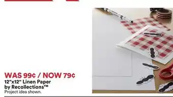 Michaels 12 x12 linen paper by recollections offer