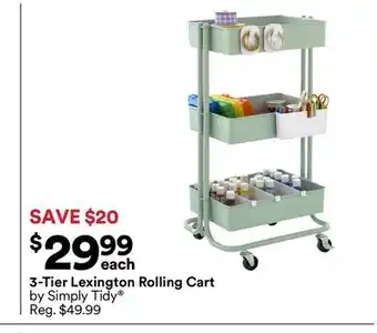 Michaels 3-Tier Lexington Rolling Cart by Simply Tidy offer