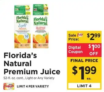 ShopRite Natural Premium Juice offer