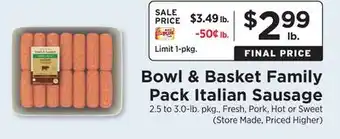ShopRite Family Pack Italian Sausage offer