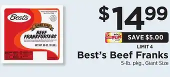 ShopRite Beef Franks offer