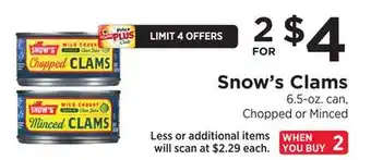ShopRite Snow's Clams offer