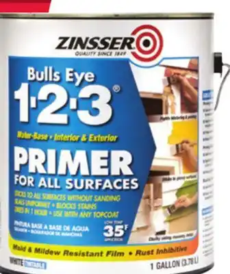 Ace Hardware Zinsser Bulls Eye 1-2-3 Primer, 1 Gal offer