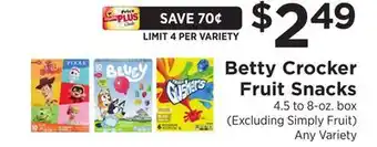 ShopRite Fruit Snacks offer