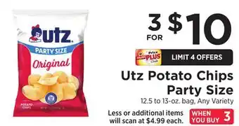 ShopRite Utz Potato Chips Party Size offer