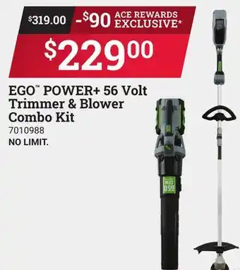 Ace Hardware EGO POWER + 56Vol POWER + 56 Volt Trimmer & Blower Combo Kit offer