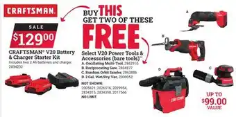 Ace Hardware CRAFTSMAN V20 Battery & Charger Starter Kit offer