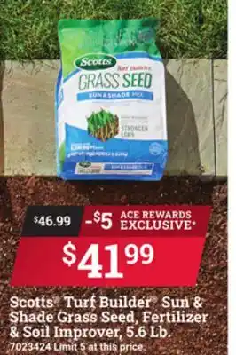 Ace Hardware Scotts Turf Builder Sun & Shade Grass Seed, Fertilizer & Soil Improver, 5.6 Lb offer