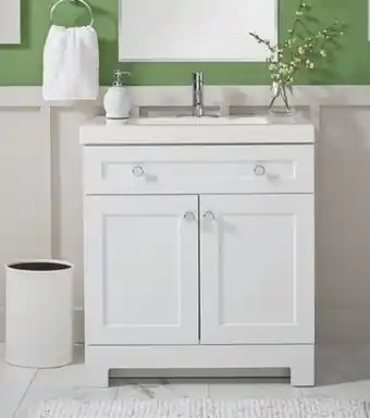 The Home Depot Everdean Vanity with Cultured Marble Top offer
