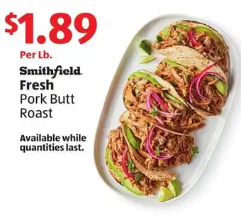 Aldi Smithfield Fresh Pork Butt Roast offer